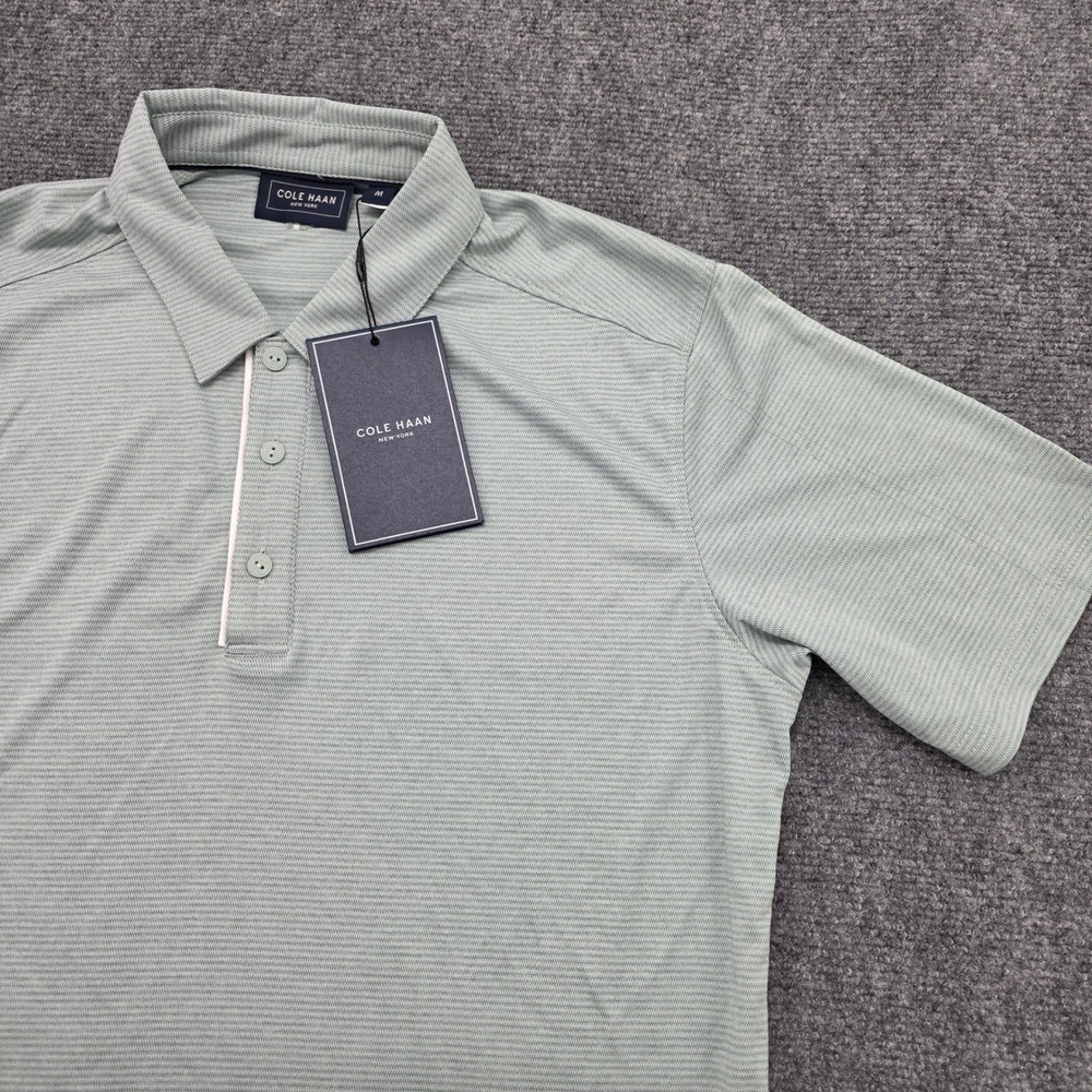 Cole Haan Golf Cool Core Polo Shirt Mens Medium Silt Green New With Tags - Picture 2 of 13